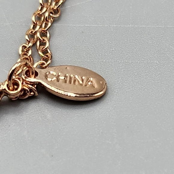 Joan Boyce Pave Crystal Christian Cross Bracelet w/ Rings Rose Gold Tone - Picture 16 of 16